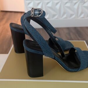 Michael Kors Denim Blue Heeled Sandals